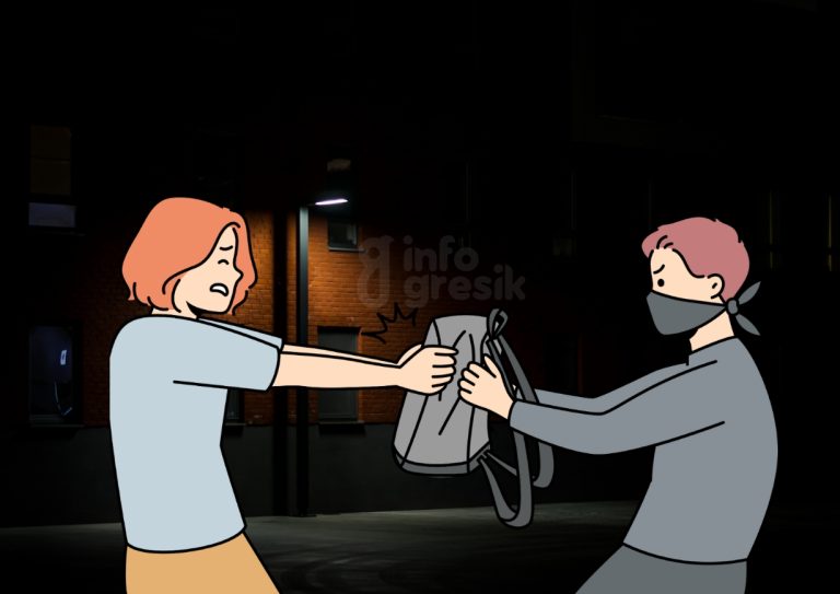 Hendak ke Pasar, Dua Orang di Gresik Kena Jabret Hingga Dilarikan ke Rumah Sakit Ilustrasi penjambretan tas. (Foto: Canva/Infogresik)