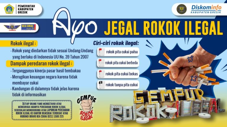 Poster gempur rokok ilegal Pemkab Gresik. (Foto: Kominfo Gresik)