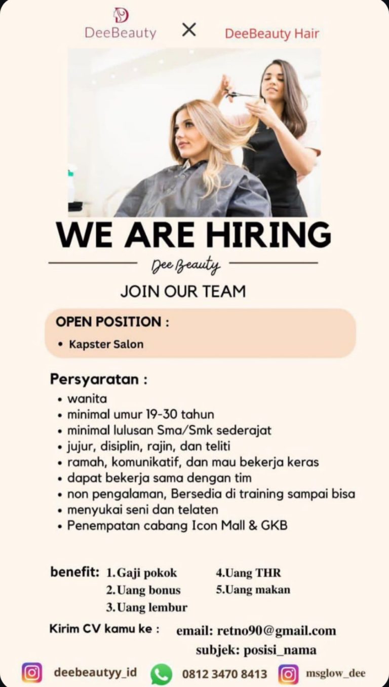 Poster loker di Dee Beauty Gresik. (Foto: Ist/Infogresik)