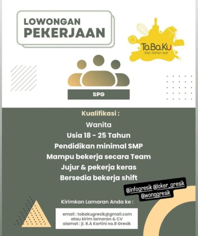 Poster loker di Tobaku Gresik. (Foto: Ist/Infogresik)