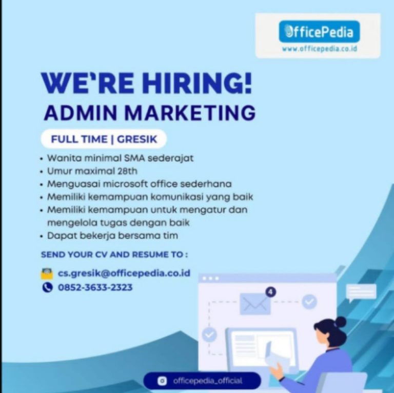 Poster loker di OfficePedia Gresik. (Foto: Ist/Infogresik)