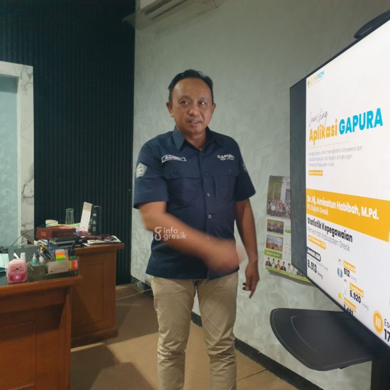 Tunggu Juknis dari Pusat, BKPSDM Gresik Bakal Angkat THL Jadi PPPK Paruh Waktu Kepala BKPSDM Pemkab Gresik Agung Endro DS saat melaunching Aplikasi Gapura beberapa waktu lalu. (Foto: Khanif Rosidin/Infogresik)