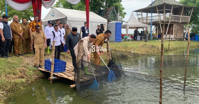 Wakil Menteri Kelautan dan Perikanan sekaligus Ketua Pelaksana Harian IV sedang mengunjungi tambak di Desa Pangkahwetan (Foto: Ist/Infogresik)