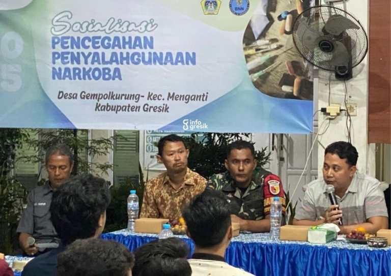 Suasana kegiatan sosialisasi Pencegahan Penyalahgunaan Narkoba di Desa Gempolkurung, Menganti. (Foto: Ist/Infogresik)
