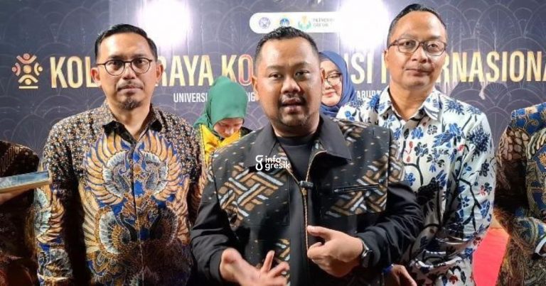 Bupati Gresik Fandi Akhmad Yani dan Wabup dr. Asluchul Alif menghadiri The 9th ICPS Kolaboraya Conference di halaman Kantor Bupati Gresik. (Foto: Ist/Infogresik)