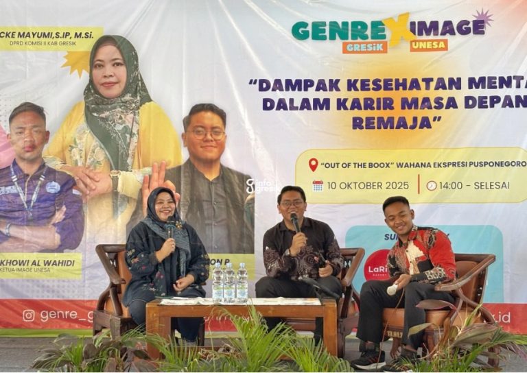 Anggota DPRD Gresik, Ricke Mayumi, saat menjadi narasumber dalam talkshow di WEP. (Foto: Khanif Rosidin/Infogresik)