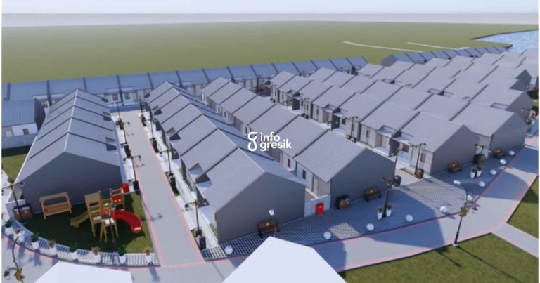 Desain pembangunan Ruang Terbuka Hijau dan Lanskap (RTHL) di Desa Campurejo, Kecamatan Panceng. (Foto: Ist/Infogresik)