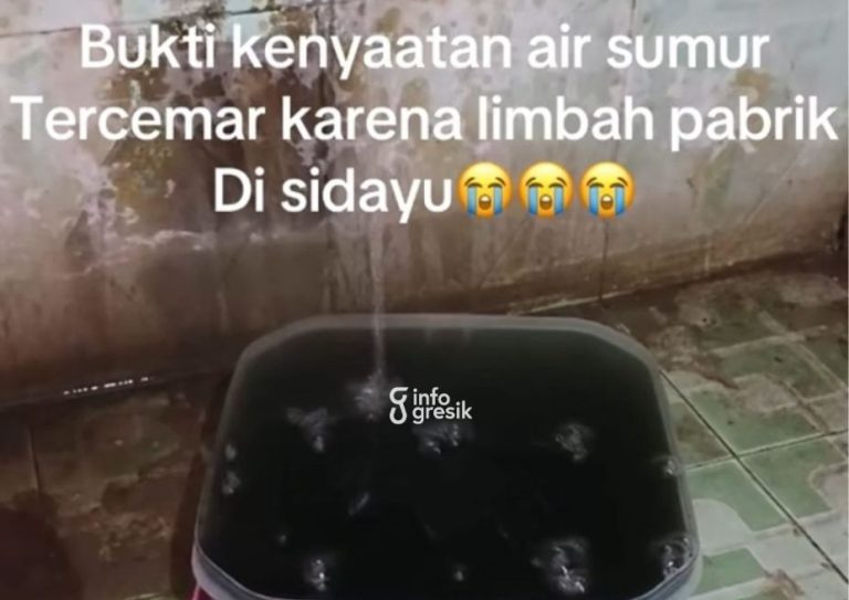 Tangkapan layar unggahan warga terkait dugaan pencemaran limbah pengolahan ikan. (Foto: Ist/Infogresik)