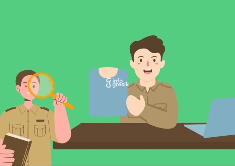 Ilustrasi pemeriksaan terhadap ASN terkait kasus dugaan SK palsu. (Foto: Canva/Infogresik)