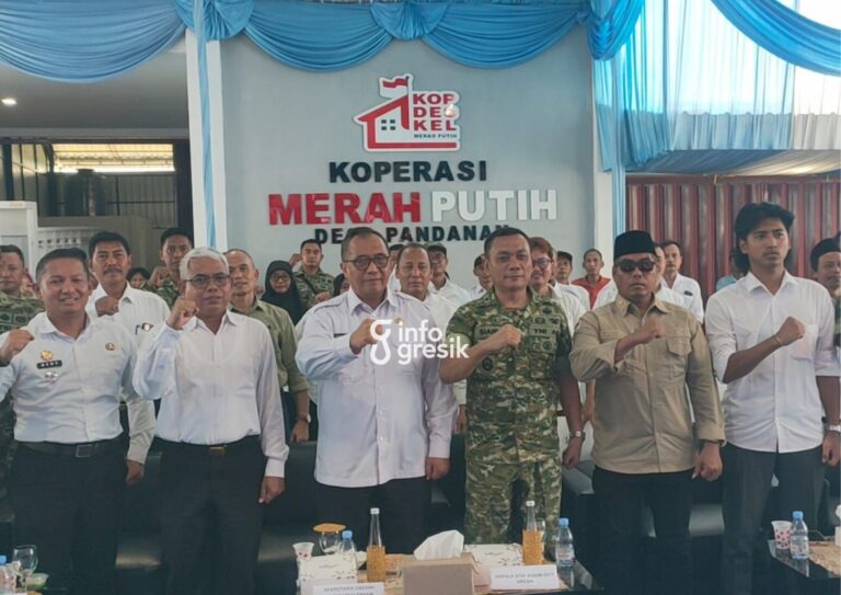Suasana peluncuran KDMP secara virtual oleh Presiden RI Prabowo Subianto di Desa Pandanan, Kecamatan Duduksampeyan, Gresik. (Foto: Ist/Infogresik)
