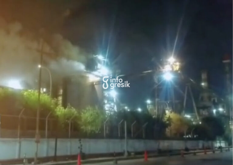 Kondisi area PT Smelting Gresik usai terdengar suara dentuman keras pada Sabtu (8/8/2026) dini hari. (Foto: Ist/Infogresik)