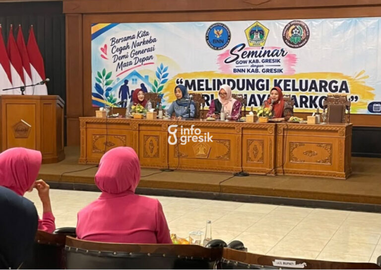 Suasana seminar yang diselenggarakan Dinas Keluarga Berencana, Pemberdayaan Perempuan dan Perlindungan Anak (KBPPA) Gresik bekerja sama dengan GOW Gresik. (Foto: Ist/Infogresik)